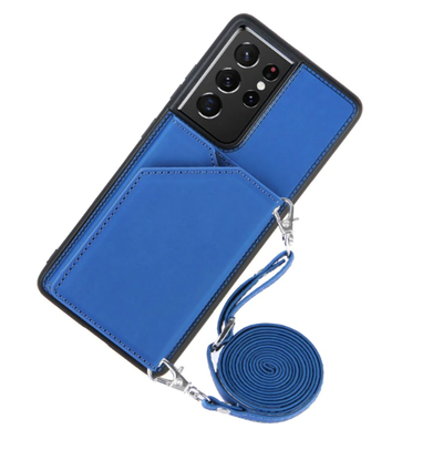 Leather Case with Strap for Samsung Phones